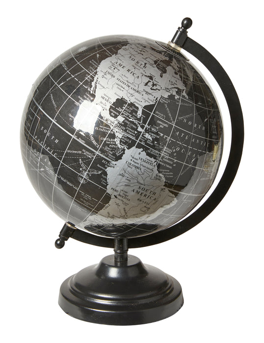 Daore - Globus Ø20 Cm. Sort Metalfod - Sort/Hvid