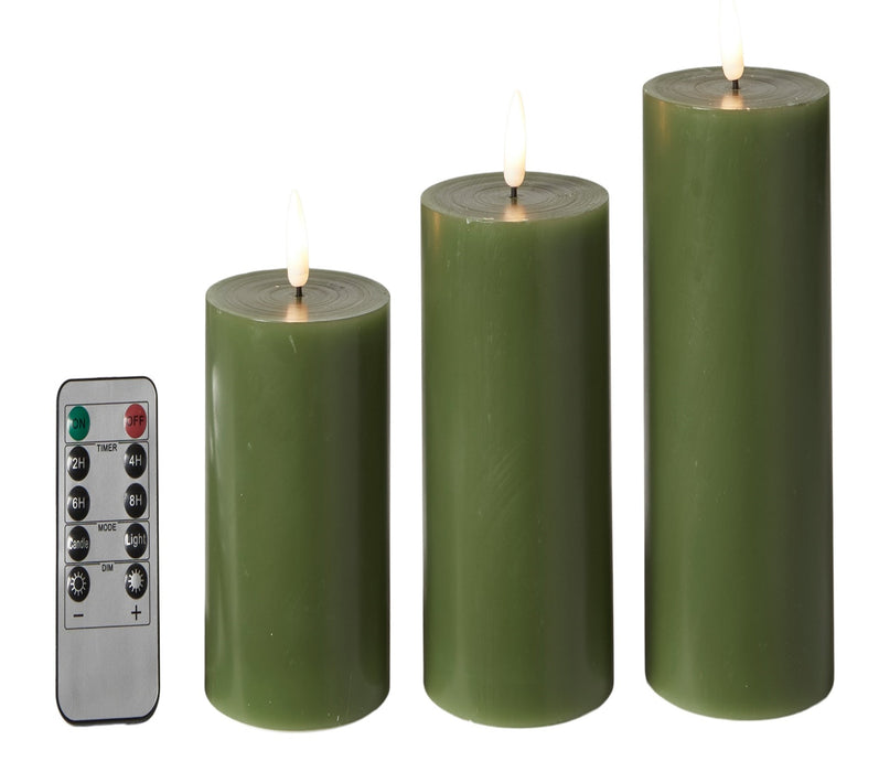 Dacore - Bloklys 3 stk. Ø5 Cm.   - Oliven