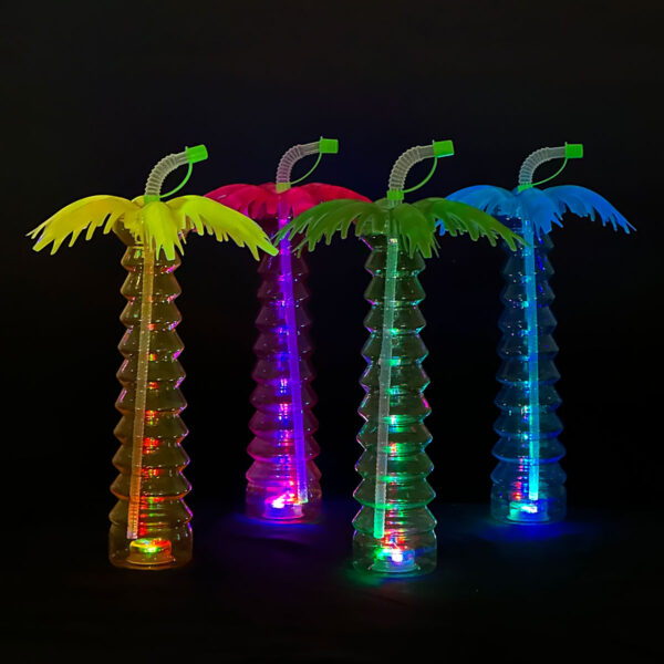 AGK - Palmeflaske m/Sugerør og LED 450 ml. - Ass. Farver