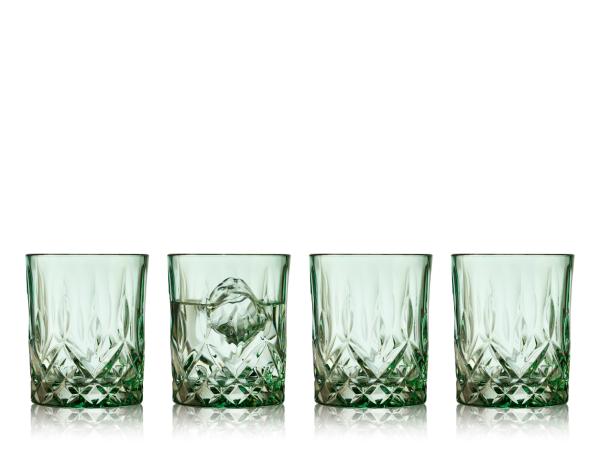 Lyngby - Whiskyglas Sorrento 4 stk. 32 cl. - Grøn