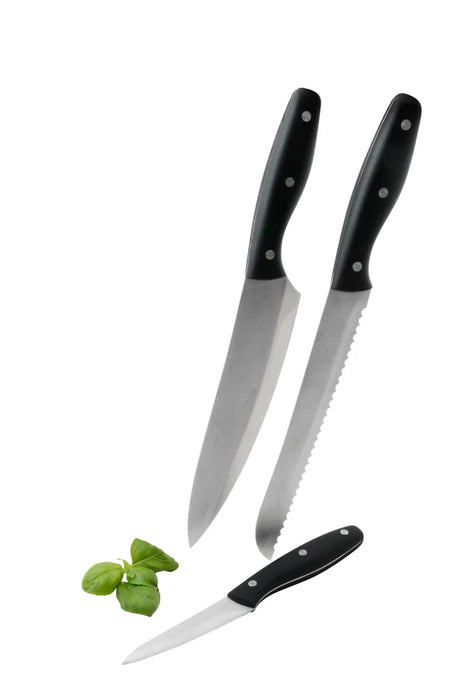 Schou - Kvinsæt 3 dele - Sort/Rustfrit Stål