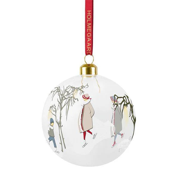 Holmegaard -  Julekugle Børn På Skøjter -  Ø8Cm.