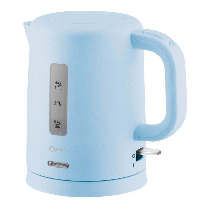 Conzept - Elkedel 1 Liter/1100 Watt - Lyseblå