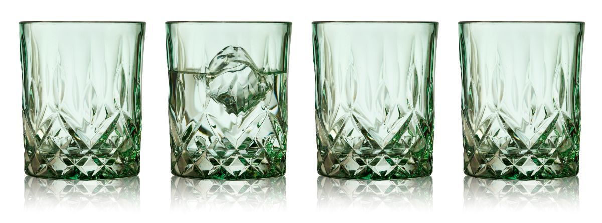 Lyngby Glas - Sorrento Whiskyglas 32 Cl. 4 stk. - Grøn