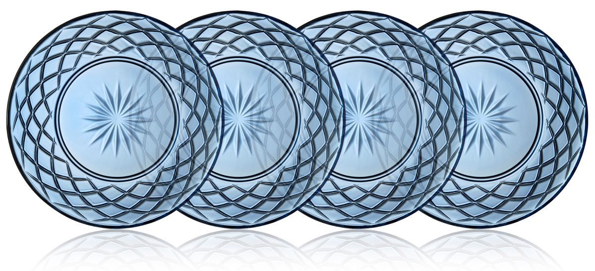 Lyngby Glas - Sorrento Glastallerken Ø21 cm 4 stk. - Blå