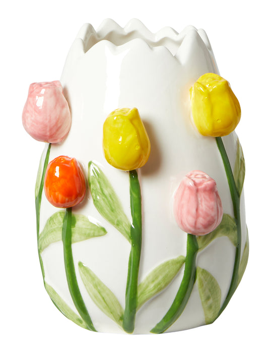 Dacore - Tulipan Porcelæn Vase 10,3x9,3x13 Cm. - Hvid
