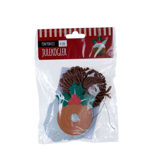 Kronemarked - DIY Julekogler-Pompom, 4 stk - Miseltoe