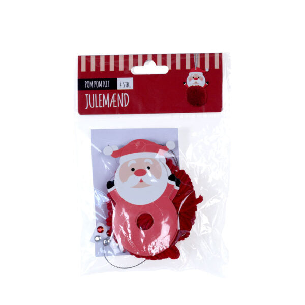 Kronemarked - DIY Julemænd-Pompom, 4 stk. - Julemand