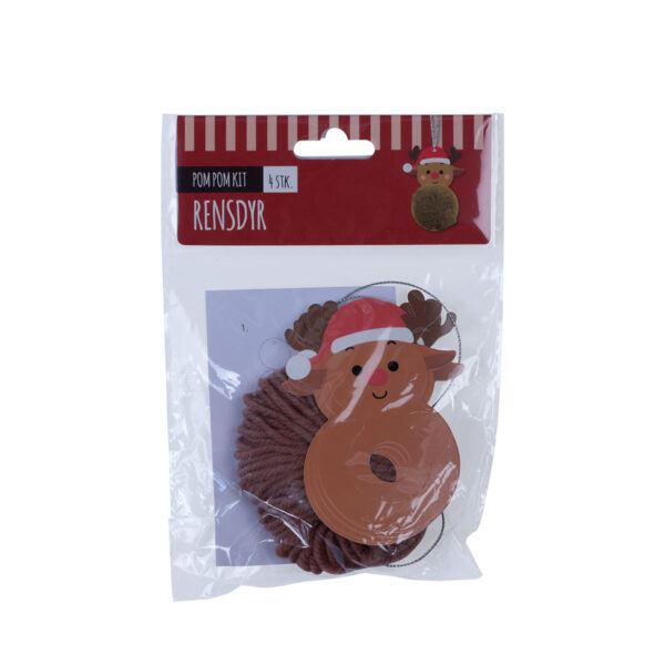 Kronemarked - DIY Rensdyr-Pompom, 4 stk - Rensdyr