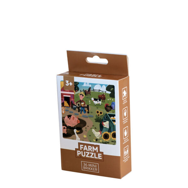 Kronemarked - Puslespil m/36 brikker - 6 Ass. Motiver