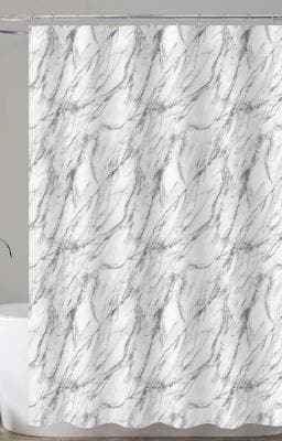 Conzept badeforhæng 180x200 cm. Hvid marmor