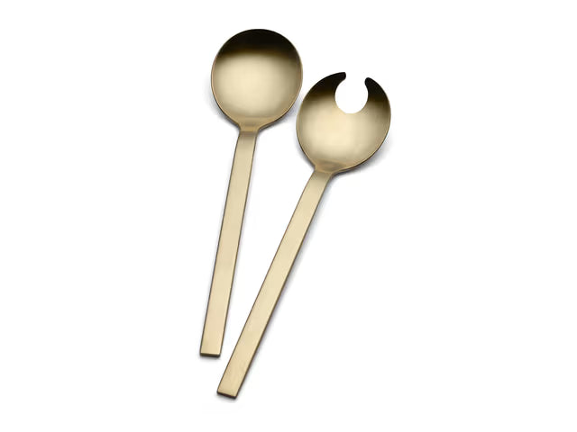 Studio Round - Storm Salatbestik 25 Cm. - Honey Rustfrit Stål