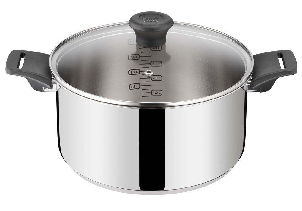 Jamie Oliver - Everyday Kitchen Gryde 5,4 L/24Cm. M/Glaslåg - Stainless Steel
