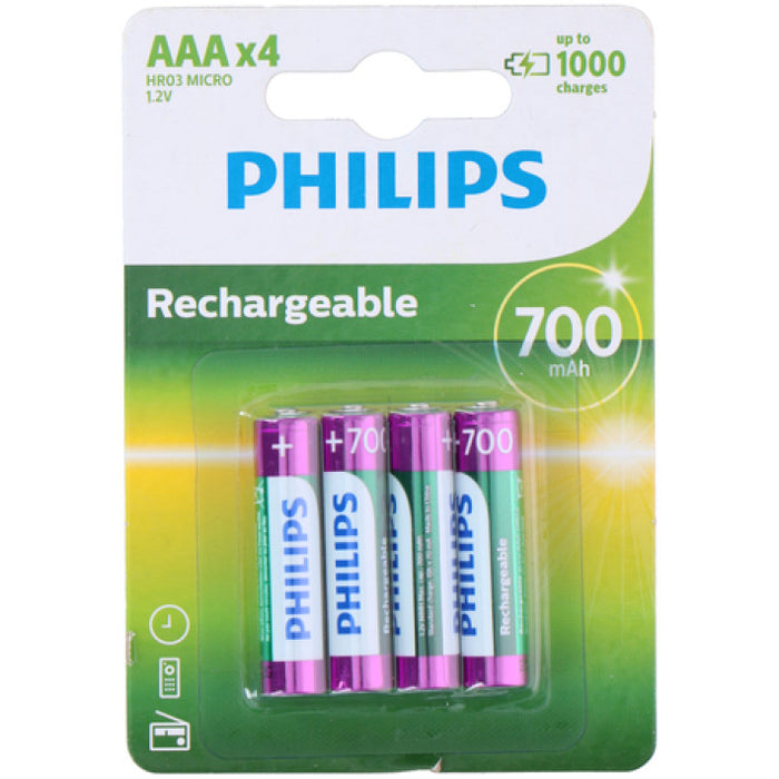 Philips - Batteri AAA Opladeligt - 4 Stk.